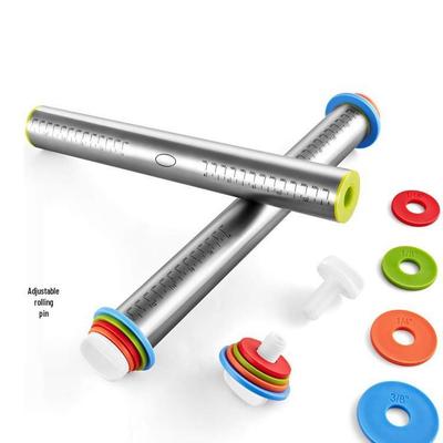 Регулируемая антипригарная скалка из нержавеющей стали со шкалой для выпечки