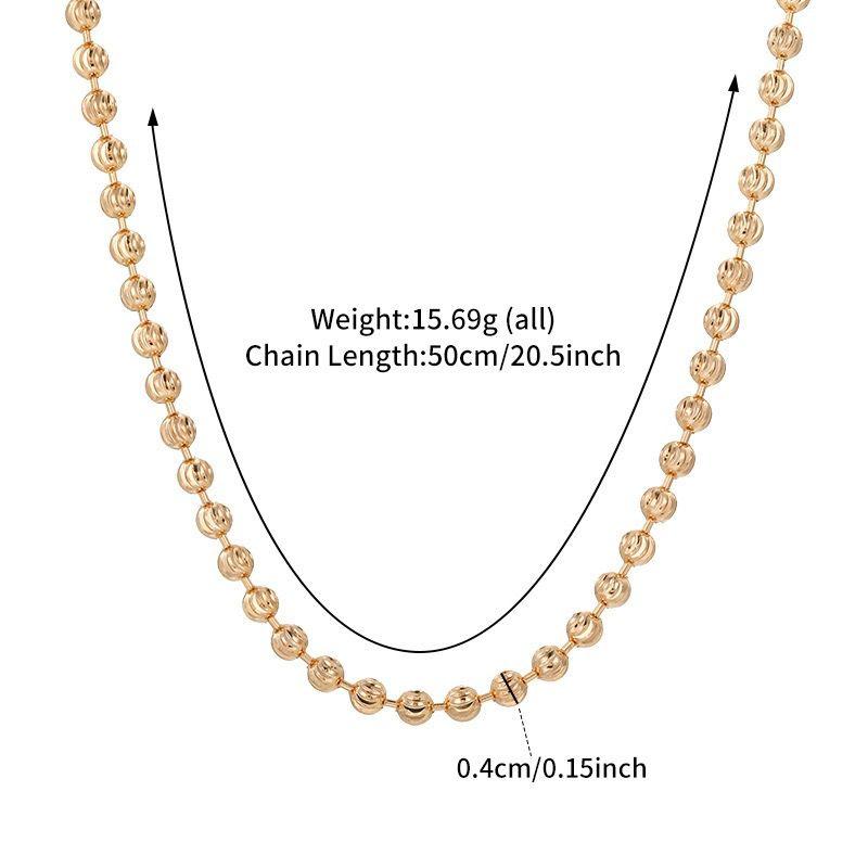 XP Jewelry -- 50 см x 4 мм Позолоченные 18 карат / Белые бусины Ожерелья для женщин Мужчин Модные украшения