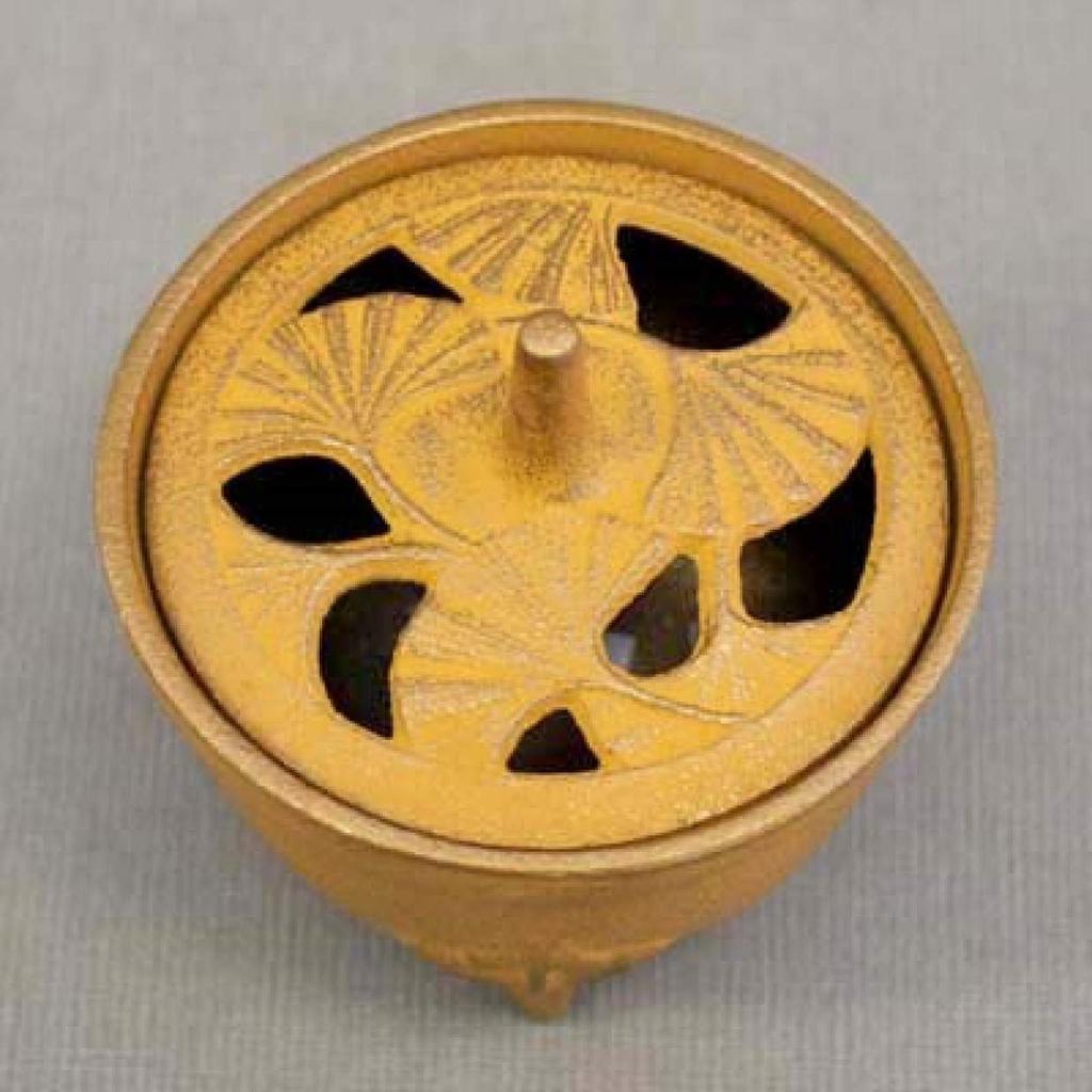 Iwachu Благовония Курильница Ginkgo Brown Размер корпуса x H9 29213 Дизайн Аксессуары Nanbu Ironware Золото/Желтый (см) 8,5