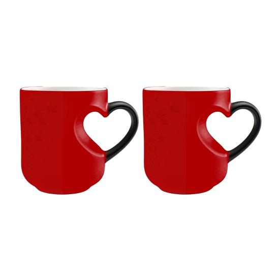 Кружка-сердце с меняющимся цветом 11 унций Магическая керамическая кружка раскрывает скрытый узор Кофейная кружка для горячих напитков Романтический подарок для любителей кофе и чая