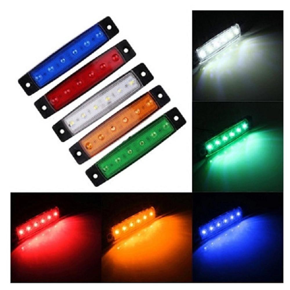2/10 шт., универсальные 12 В/24 В, 6 светодиодных боковых габаритных фонарей для автомобиля, фонари для грузовика, прицепа, задние сигнальные лампы, автосигнальные стоп-сигналы