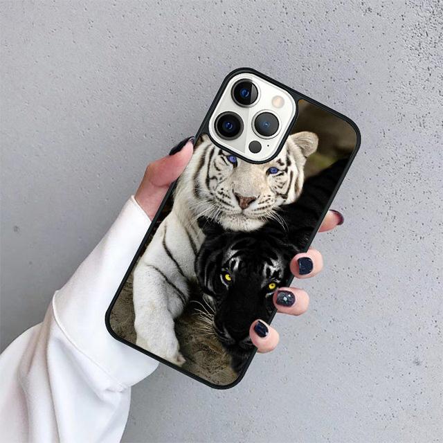 Чехол для телефона с рисунком белого тигра для iPhone 17 Air 15 16 14 13 12 Pro Max 11 Pro Max Plus Coque Shell