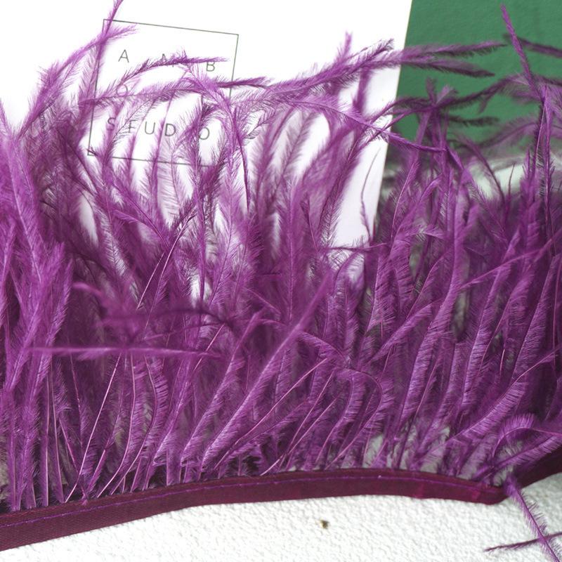 Decorative Feather Cloth Strip 10-15Cm Ostrich Hair Cloth Edge Dress Cuffs Latin Dance Skirt Diy Clothing Accessories