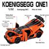 Синао 1:32 Модель спортивного автомобиля Koenigsegg - распашная дверь, звук и свет, инерционный механизм, игрушка из сплава