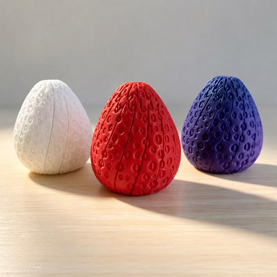 3D Printed Twisting Strawberry Toy, Stress Relief Slippery Strawberry Toy, Articulated Spiral Rotating Fruit Fidget Toy for Kids Adults
