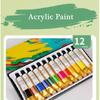 Acrylic Paints 12/18/24 Colors Professional Brush Set 12ml Tubes Artist Drawing Painting Pigment Hand Painted Wall Paint DIY