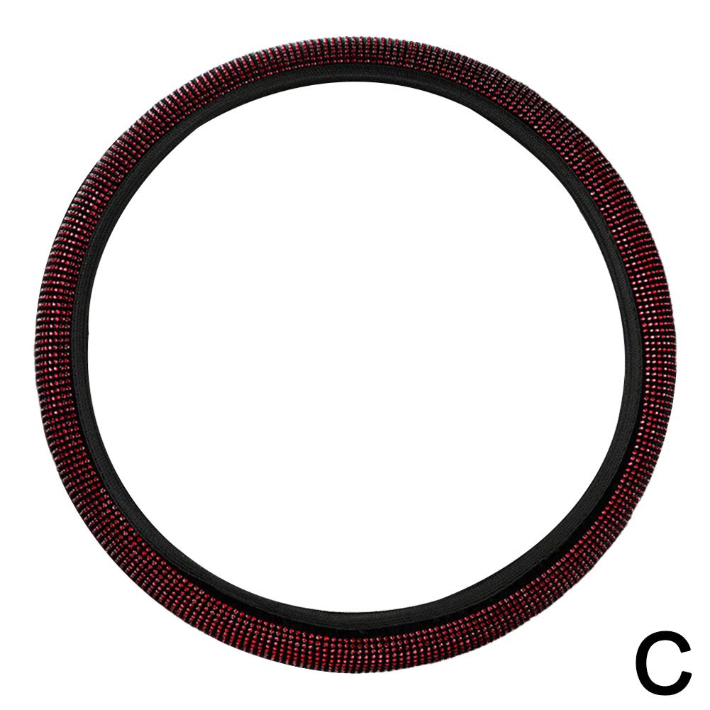 Универсальный 38 см Чехол на руль автомобиля из ПУ кожи с кристаллами Внутренние блестящие аксессуары Защитник Алмаз R2O3