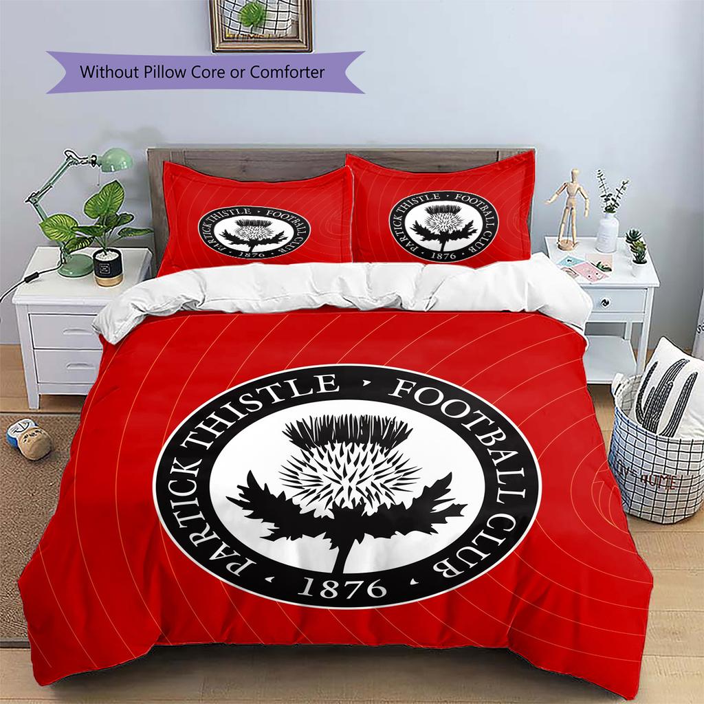 Partick Thistle F.C. Pattern Bedding Quilt Set Home Decoration Gift (1 * duvet cover + 2 * pillowcase without core)