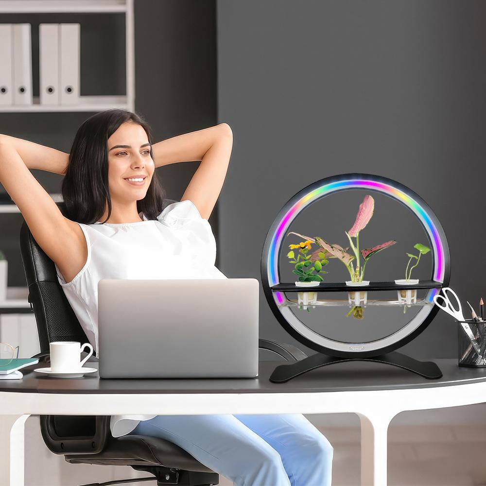 Водный элемент в помещении с контроллером света Светодиодные кольцевые фонари Настольный орнамент Волшебный фонарь Приложение