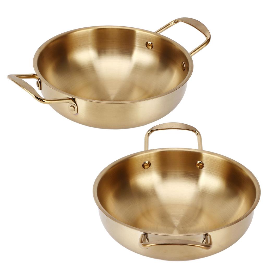 Золотая корейская кастрюля для лапши из нержавеющей стали, переносная кухонная кастрюля для домашнего хозяйства 24 см /