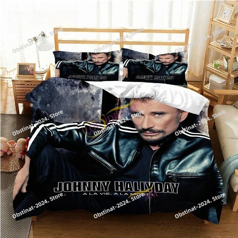 Франция Рок-певец J-Johnny H-Hallyday Комплект постельного белья С принтом Пододеяльник Простыня Наволочка Мягкий чехол для одеяла Полный Queen King Размер