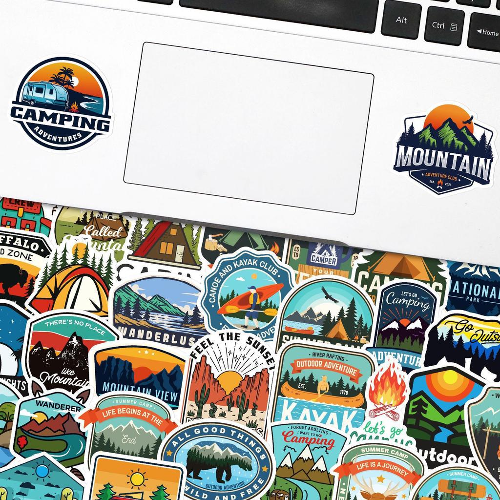 50 Outdoor Stickers Car Skateboard Cartoon Travel Adventure Stickers Scenery Travel Trolley Box Stickers