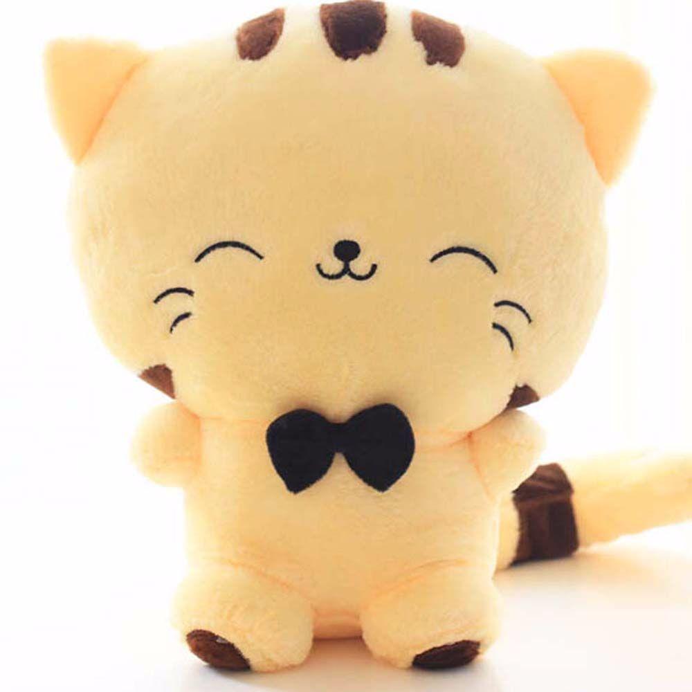 Soft Xmas Gift Toys Stuffed Gift Doll Cushion Stuffed Toys Sofa Pillow Cat with Bow Plush Dolls