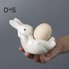 Lying Bunny Egg Cup Ceramic Rabbit Egg Holder Easter Decoration Egg Stand for Soft-Boiled Egg Dining Table Spring Home Party Favors