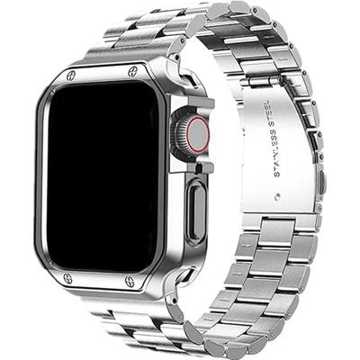 Защитный чехол из ТПУ + металлический ремешок для Apple Watch Ultra 2, ремешок 49 мм 45 мм 44 мм 41 мм 40/38, браслет из нержавеющей стали, серии 5 6 SE 7 8