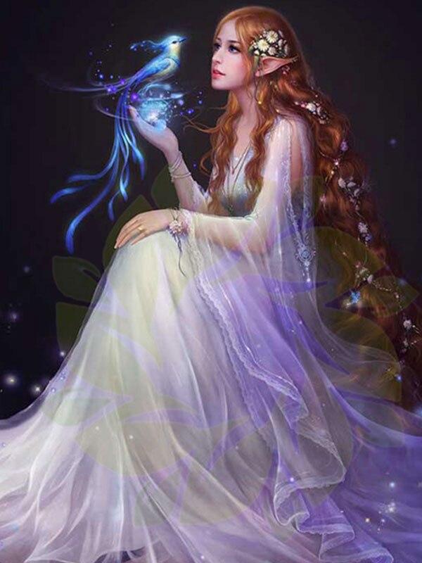 5D Diy Алмазная картина Эльф Фея Фэнтези Фея Полный круглый набор крестиков Алмазная вышивка Портрет Мозаика Плакат