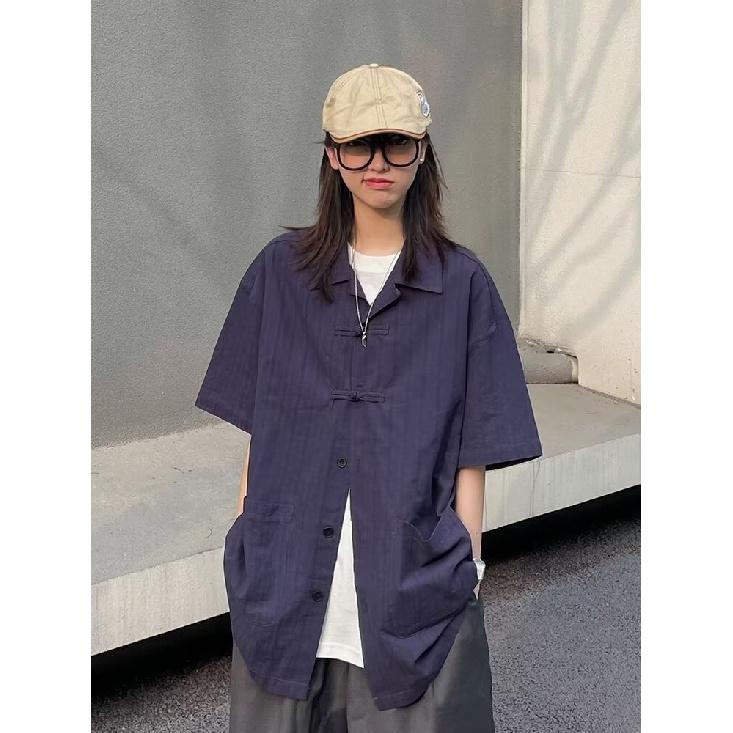 Летняя одежда мужская ретро повседневная рубашка студенческая свободная нишевая дизайнерская забавная новая мужская верхняя часть для ношения на открытом воздухе