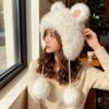Anti-cold Winter Plush Hat Cartoon Ear Protection Cap Skiing Rabbit Ear Warmer Hat Shopping