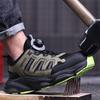 Rotating button Men sports shoes Protection Boots Safety Shoes Men Anti-smash Anti puncture Work shoes Non-slip Steel toe shoes