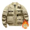 Jacket Men's American Vintage Baseball Jacket Multi-Pocket Tooling Jacket