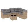 VidaXL Salon de Jardin avec Coussins 7 pcs, Canapés de Terrasse, Ensemble de Meubles de Patio, Mobilier d'Extérieur, Beige 3217689