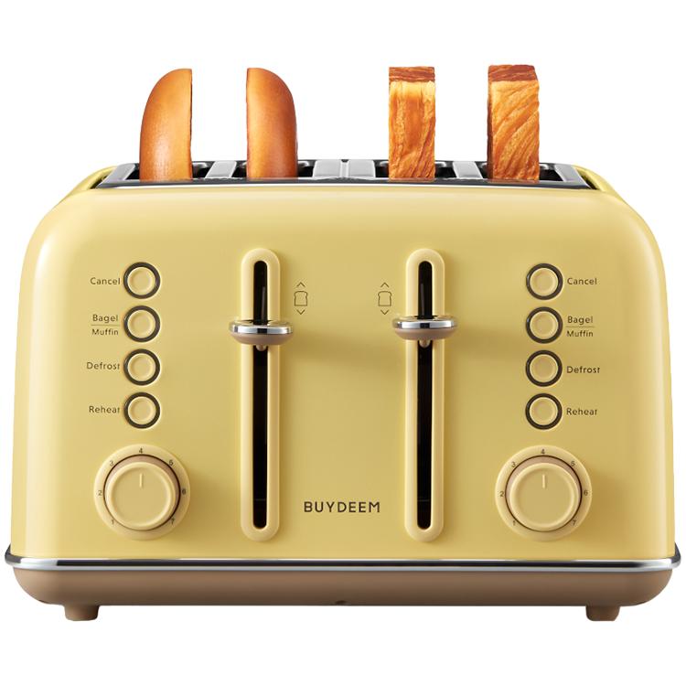 Buydeem 4-slice toaster, model dt640e, mellow yellow, eu