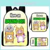 Cartoon Lankybox Pattern Backpack Shoulder Bag Pencil Case Three Set Piece