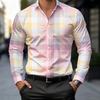 Men's Long Sleeved Shirt Checkered Long Sleeved Shirt European and American Street Business Casual Men's colorful Checkered Dail