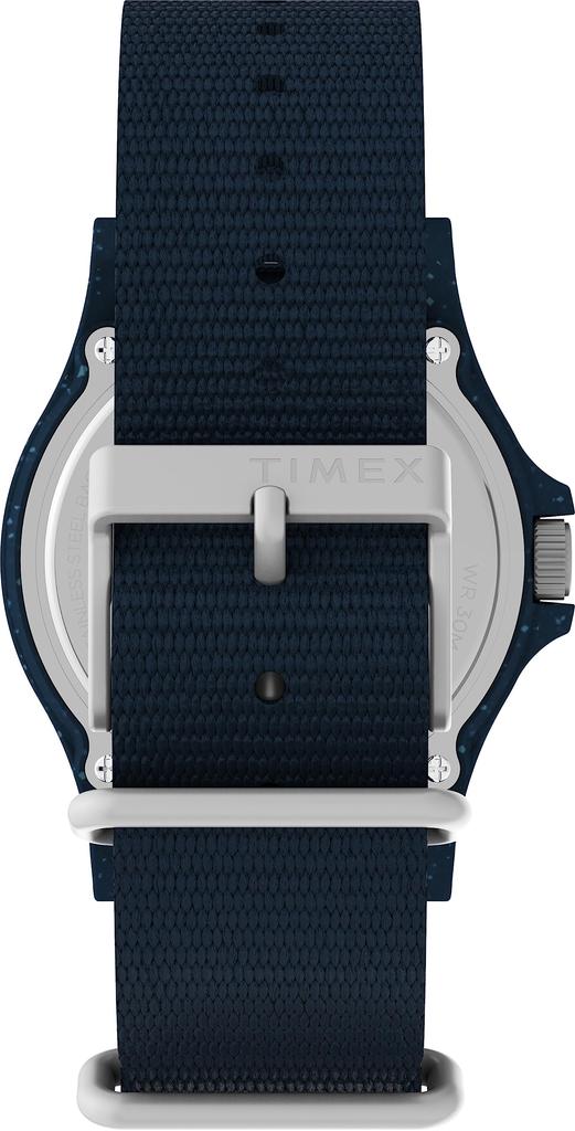 Watch Reclaim Ocean 40mm Reclaim Ocean Black Dial Recycled Plastic Mineral Glass Quartz 3 ATM Water Resistant 40MM Watch TW2V81800 Navy [TIMEX]