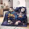 Demon Slayer Chic Cartoon Flannel Blanket, Printed Graphics for Sofa and Bed, Warm Bedding for Chairs and Travel_LIAN