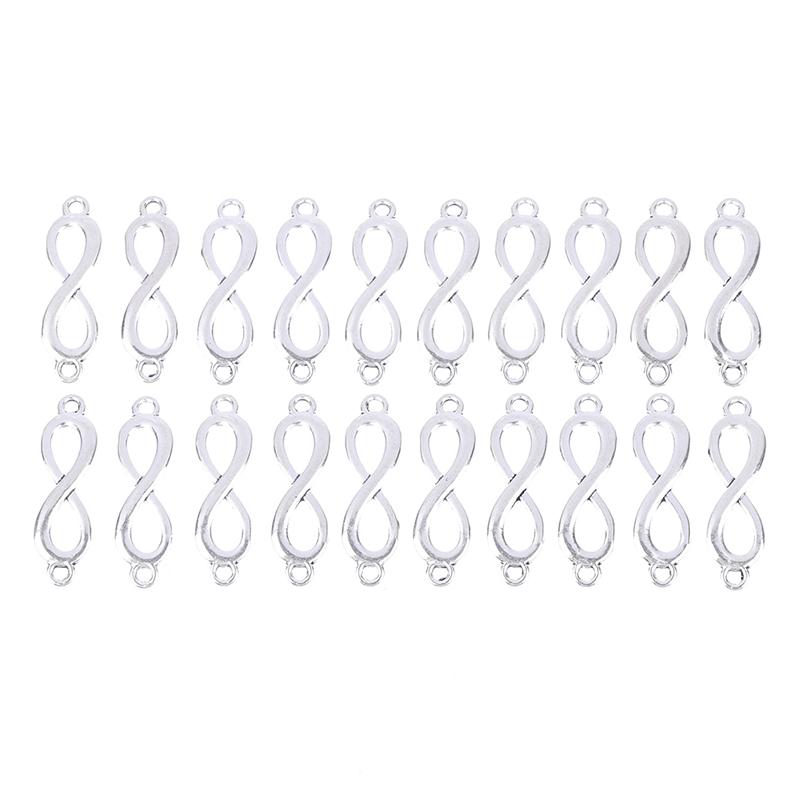 20 шт. Подвески Ссылка Символ бесконечности Соединение Серебряный цвет Подвески Изготовление своими руками