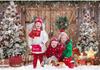 7x5FT Polyester Fabric Winter Christmas Rustic Barn Wood Door Photography Backdrop Xmas Tree Snow Background Banner for