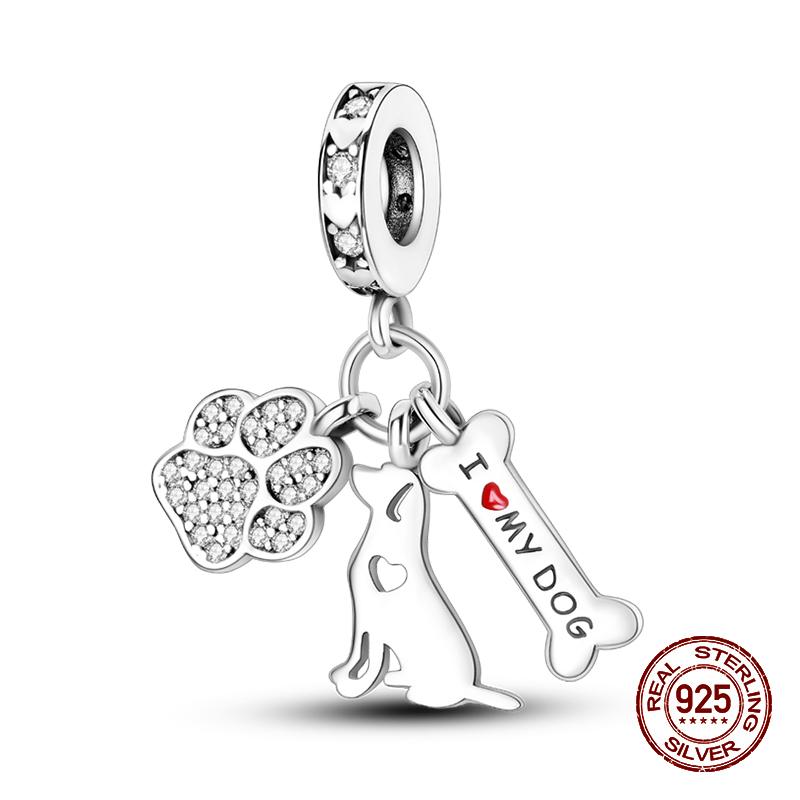 100% стерлингового серебра 925 пробы, лев, собака, слон, светлячок, кошка, дерево жизни, подвески в виде животных, подходят для оригинальных браслетов 925, ювелирные изделия своими руками