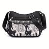 Stylish Elephant Print Crossbody Bag - Adjustable Strap, Water-Resistant, Multi Pockets