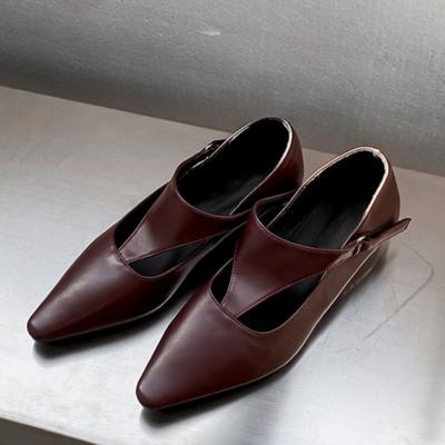 Новые однобортные туфли Весенняя мода остроносые неглубокие кожаные туфли с мягкой подошвой, нескользящие, износостойкие, на низком каблуке