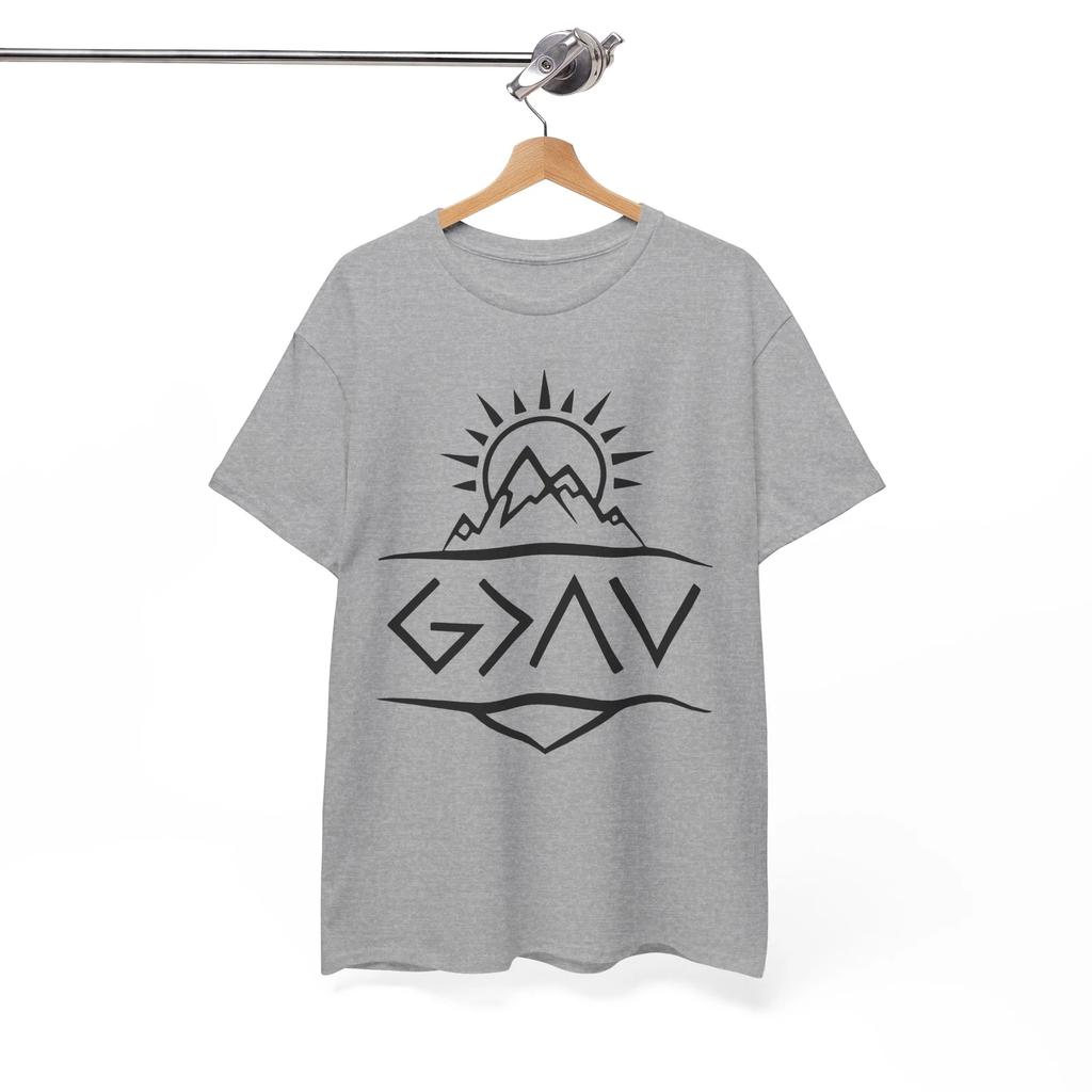 Worship Jesus Shirt | God Is Greater Than The Highs And Lows Sun Mountains Shirt
