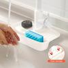 Household Sink Drain Rack Faucet Splash Proof TPE Drain Rack Water Collecting Pad Sponge Rag Steel Wool Gadget Storage Box