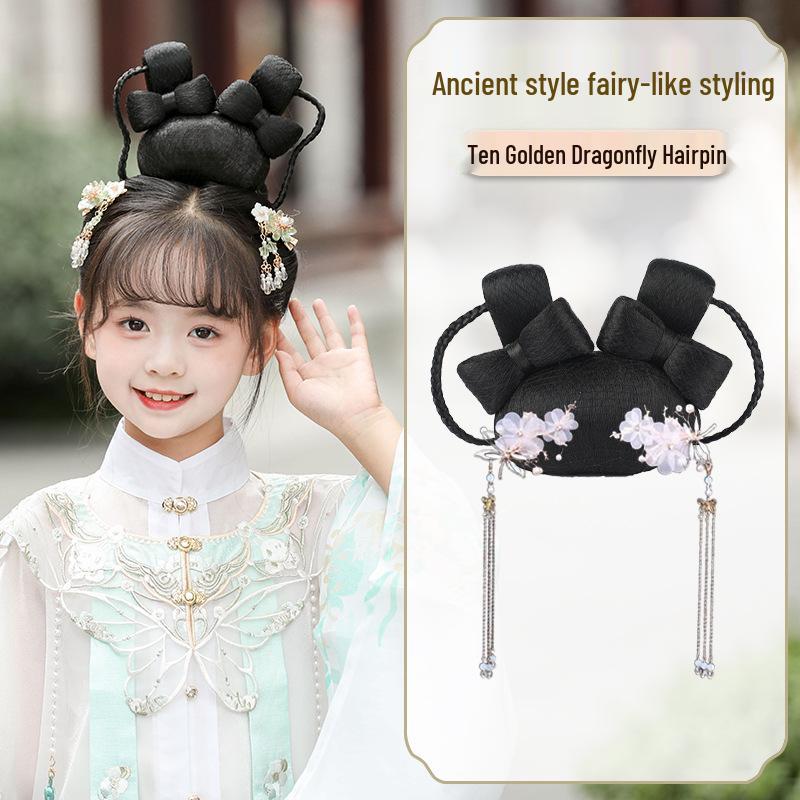Mid-Autumn Festival Tang-Style Cute Jade Rabbit Hanfu Wig Bun
