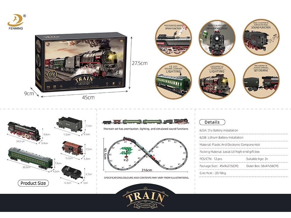 Набор ретро-паровоза - Электрическая игрушка для детей
