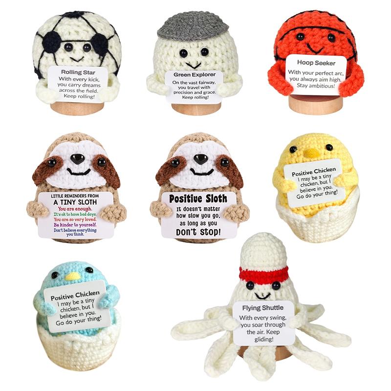 Crochet Ornament Finished Positive Crochet Animals Sloth Chicken Desk Accessories Home Office Decoration Home Decor