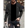 Simple Striped Print Autumn Fashion Crewneck Men's Long Sleeve T-shirt Outdoor Street Fashion Top Everyday Casual Comfort