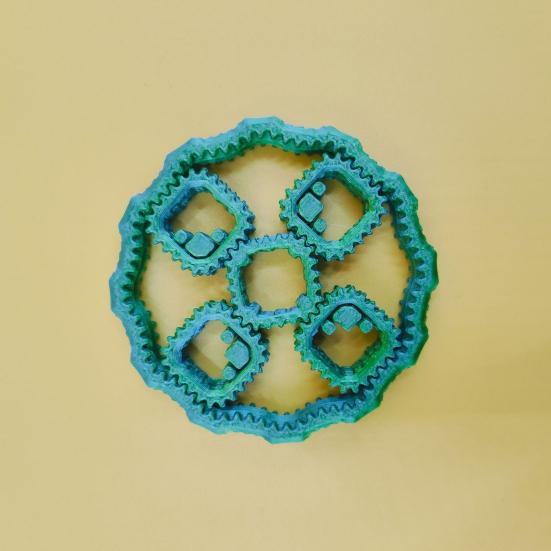 3D Printed Fidget Spinner Toy Stress Anxiety Relief Kids Teens Adults Interlocking Gear Fingertip Gyroscope Portable Travel Sensory Spinning Toy