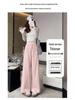 Summer 2026 Women's Trendy Wide-Leg High-Waisted Cropped Pants: Petite, Loose, and Slimming Drapey Style.