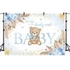 Background Paper Blue Bear Baby Shower Wallpaper Decoration Newborn Baby Welcome Party Event Banner Photo Studio Color2 Polyester 300x240cm