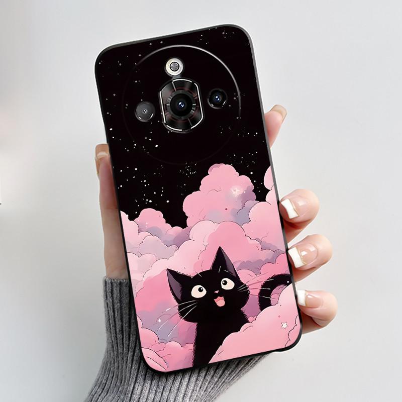 For ZTE Nubia Focus Pro 5G Case Z2351N Luxury Cute Heart Rabbit Soft TPU Silicon Matte Black Phone Casing Shockproof Back Cover
