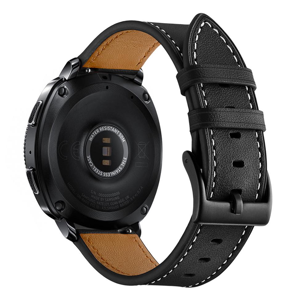 For Samsung Galaxy Watch4 Classic 46mm 42mm/Galaxy Watch4 44mm 40mm/Gear Sport Cowhide Leather 20mm Watch Band