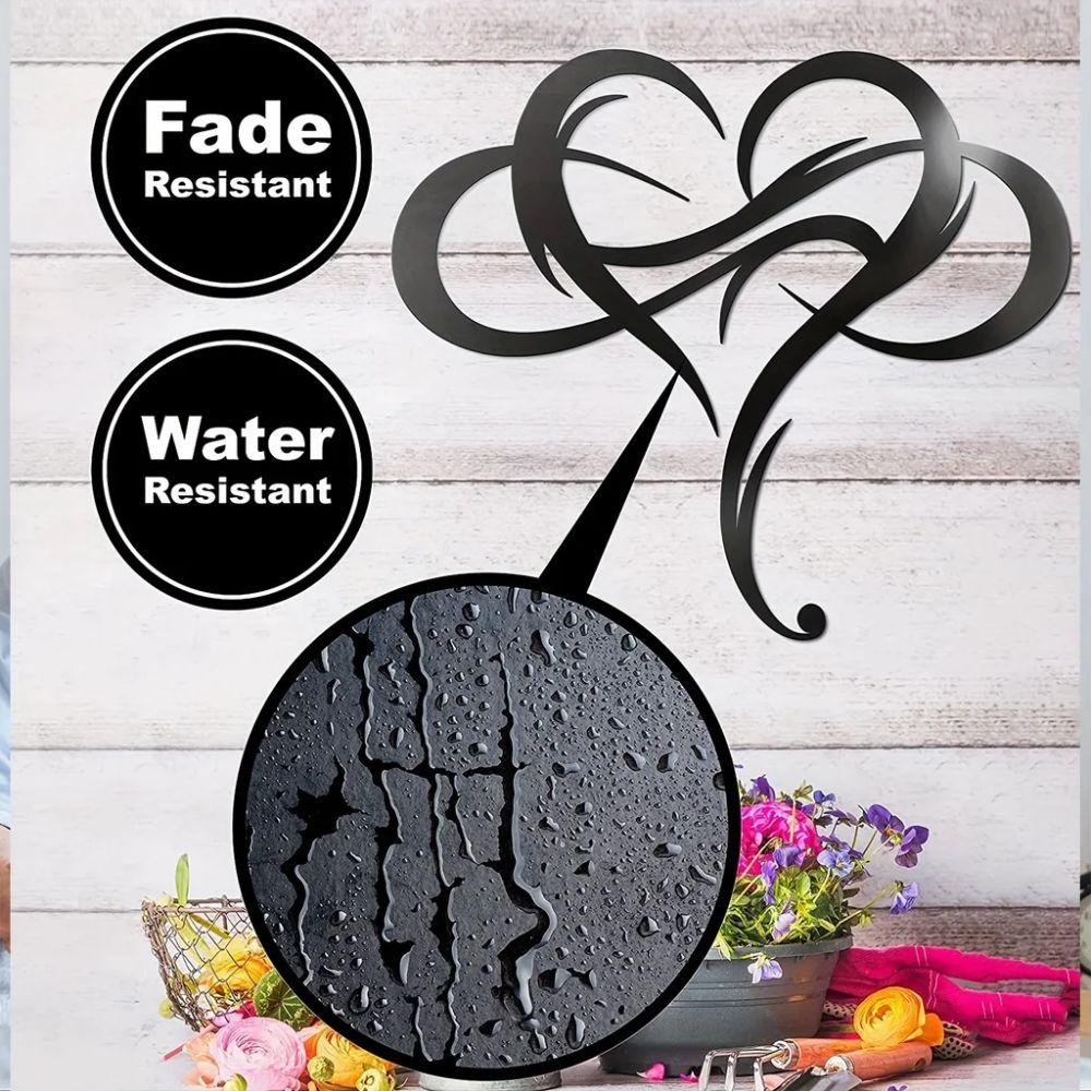 Love Sign Plaque Heart Wall Art Black Iron Infinity Heart Decor Heart Wall Decor  Wall Ornament