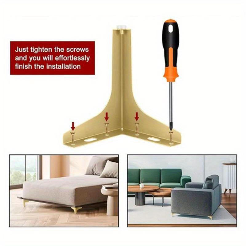 4 шт., сменные ножки для дивана, металлические ножки для мебели, современные треугольные ножки, ножки для кабинета, дивана, сверхмощного шкафа, ножки для дивана