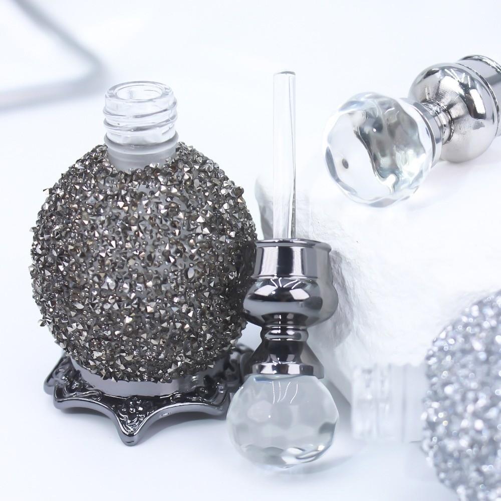 Vintage Decorative Perfume Bottle Glitter Sparkly Refillable Bottle Cosmetics Packaging