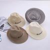 Summer Men Beach Sun Hat Jazz Panama Unisex Trilby Fedora Hat Gangster Cap